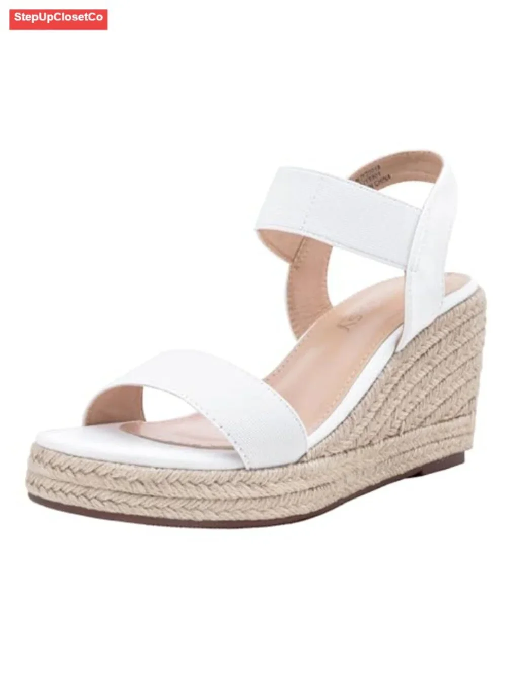 Women's Espadrille Wedge Sandals with Ankle Strap, 3.5 inch Wedge Heel, Open